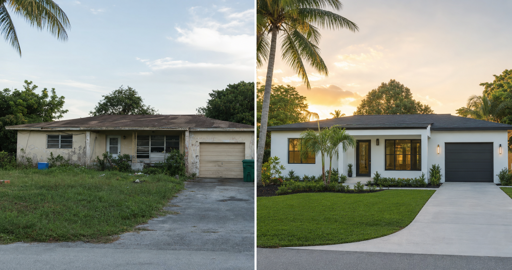 Antes y después: una casa de Florida en mal estado transformada en una hermosa casa renovada